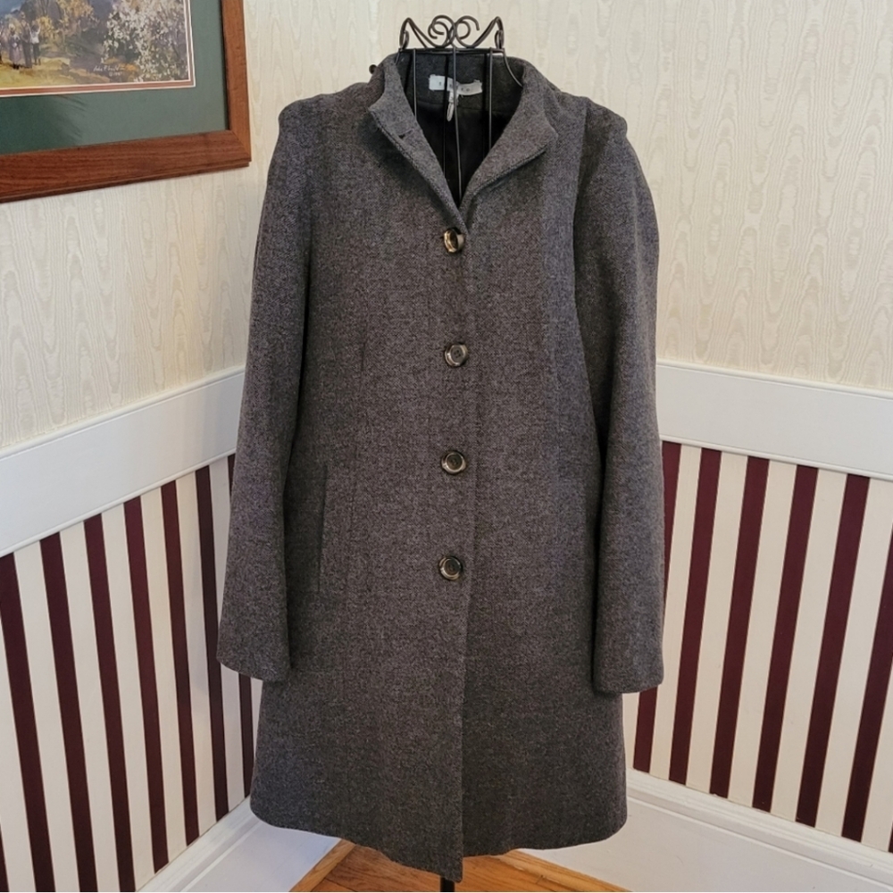SANDRO PARIS Wool Grey Coat Jacket EU Size 36 US 6 Small - Picture 6 of 12